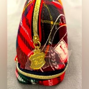 🎄Estée Lauder cloth Christmas make up / travel bag with top & bottom zipper NEW